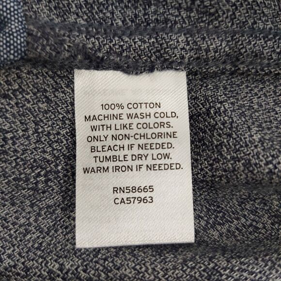 Wallin & Bros Flannel Shirt Mens Large Gray Cotton Button Up Long Sleeve Soft - Picture 11 of 11